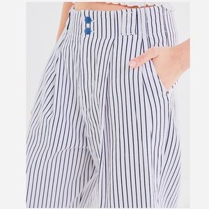 UO Mack Striped Pleated High-Waisted Trouser Pant